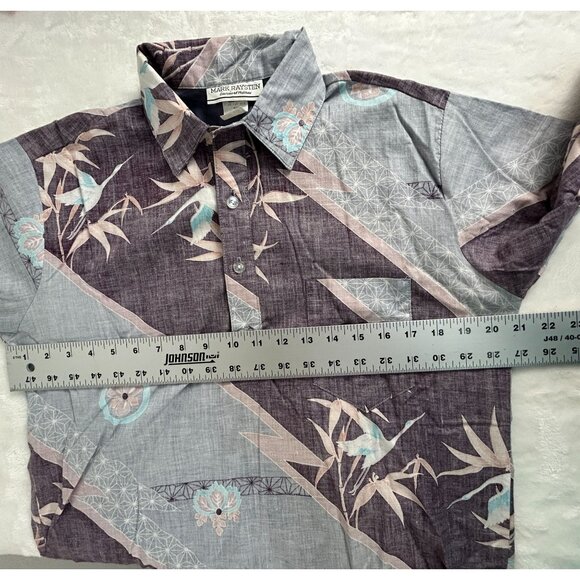 Vintage Mark Raysten Short Sleeve Button-Up Hawaiian Shirt Medium Mixed Print - Picture 6 of 7